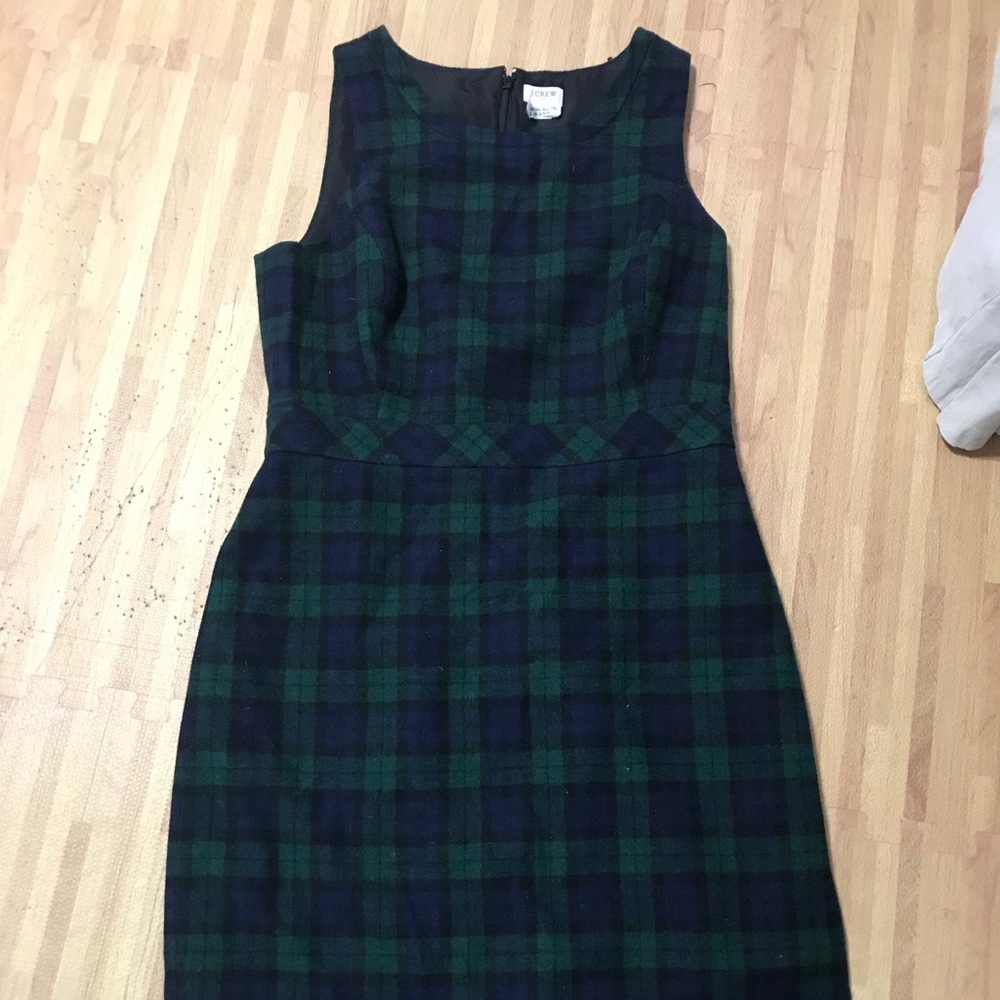 Jcrew black watch sheath dress